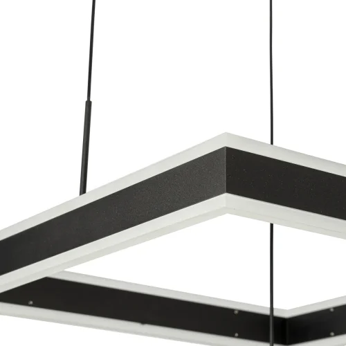 Люстра подвесная LED с пультом Дуэт CL719K311 Citilux чёрная на 1 лампа, основание чёрное в стиле современный хай-тек квадраты с пультом фото 6